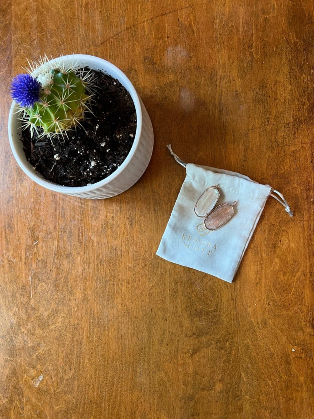 Kendra Scott Rose Gold Danielle Earrings with Pink Stones